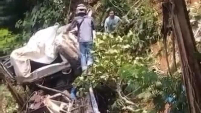 Truk Molen Terjun ke Jurang di Wonosobo.