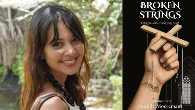 Kolase foto Aurelie dan buku karyanya