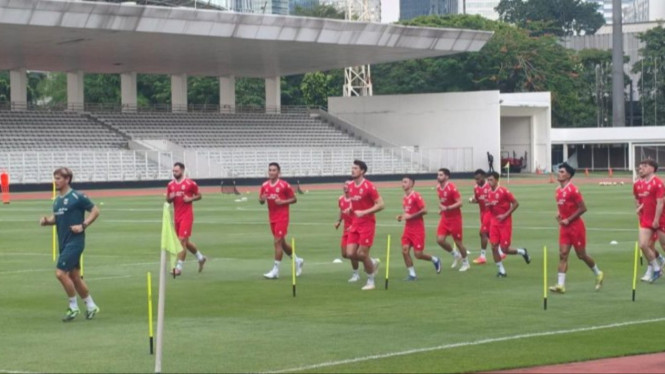 Skuad Garuda memulai sesi latihan perdana di Lapangan Madya