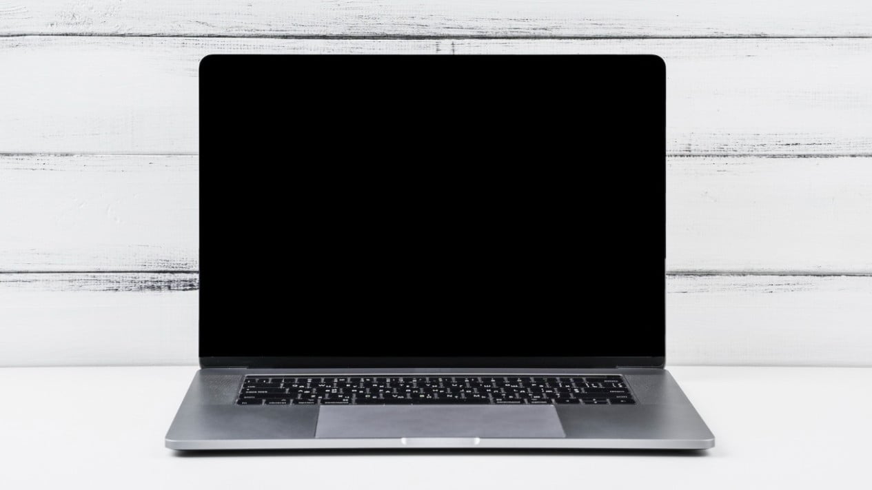 Ilustrasi Laptop Blank Hitam