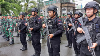 Menuju Pemilu Damai 2024 di Bireuen, TNI-Polri Long March Sejauh 6,7 Km