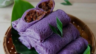 Resep Dadar Gulung Ubi Ungu, Varian Baru Kue Tradisional Dadar Gulung Enak