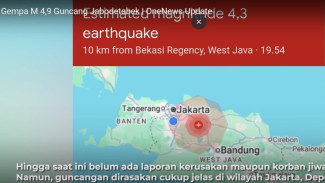 Terkini! Gempa M 4,9 Guncang Jabodetabek, Warga Rasakan Getaran Hingga Beberapa Detik