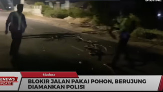 Meresahkan Warga, Balap Liar di Sampang Madura Tutup Akses Jalan dengan Tumpukan Pohon