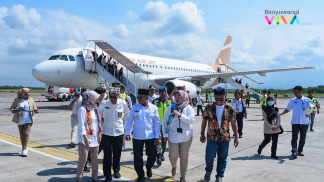 Tim Super  Air Jet tiba di Bandara Banyuwangi