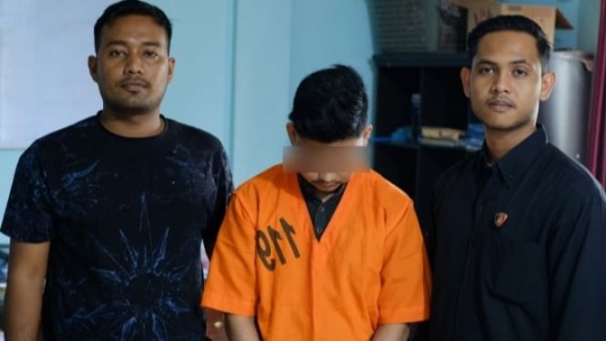 Personel Polres Aceh Utara Mengamankan Pelaku Berinisial SA
