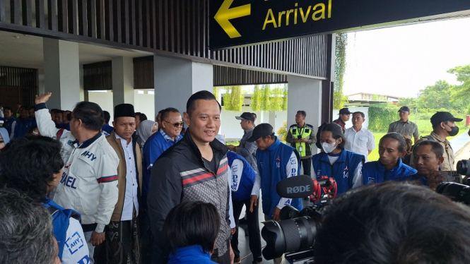 AHY tiba di Banyuwangi disambut para Kader