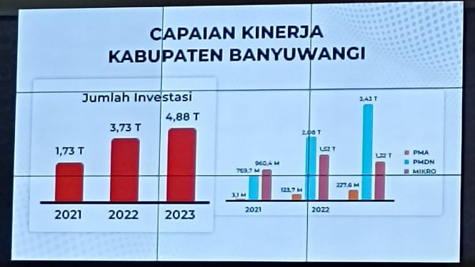 Diagram pertumbuhan investasi di Banyuwangi