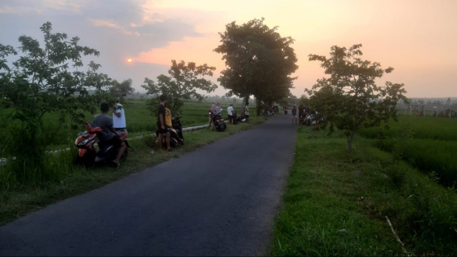 Keindahan sunset dari persawahan Mangaran, Desa Bajulmati