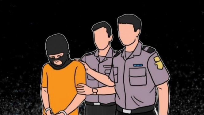 Ilustrasi penangkapan tersangka oleh polisi