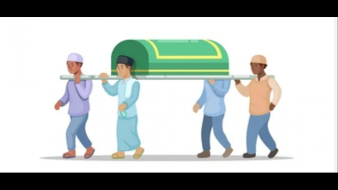 Ilustrasi jenazah dibawa ke makam