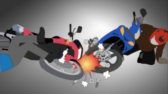 Ilustrasi kecelakaan motor