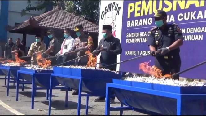 8 Juta rokok ilegal dibakar petugas