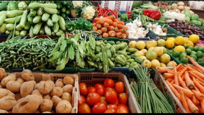 Sayur mayur di pasar tradisional