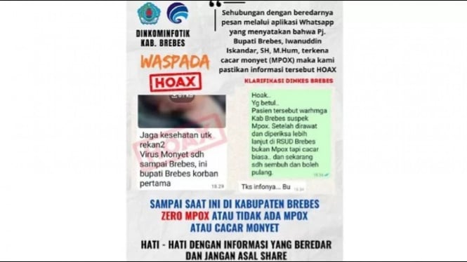 Pj Bupati Brebes terjangkit Monkeypox itu hoax