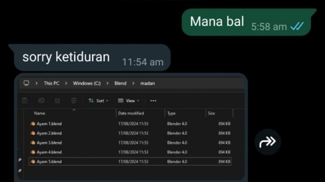 Isi percakapan Madan (Korban) dan IBI(Terduga Pelaku)