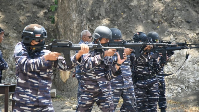 Prajurit Lanal Banyuwangi Uji Kemampuan dalam Glagaspur Tingkat P1-P2