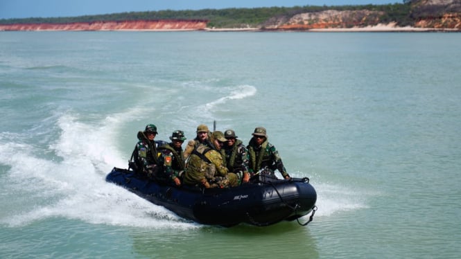 Prajurit Hiu Petarung TNI AL di Pulau Bathrust, Australia