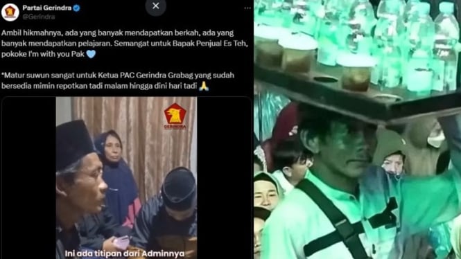 Perwakilan Partai Gerinda Datangi Penjual Es Teh