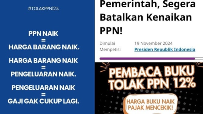 Petisi tolak PPN 12 persen warganet ramai tanda tangan