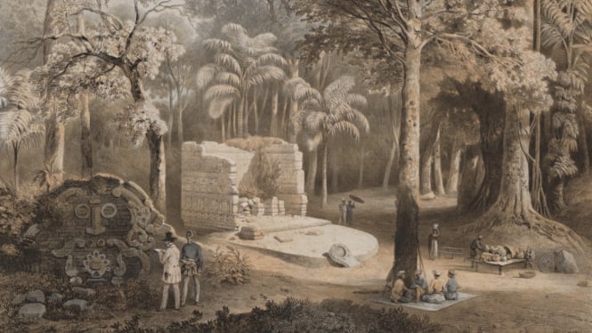 Reruntuhan candi di Matjan-Poetih Tahun 1852