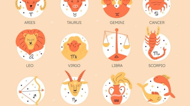 Ilustrasi lambang 12 zodiak