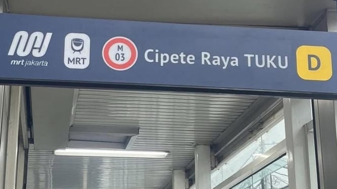 Stasiun MRT Cipete Raya resmi menjadi Cipete Raya TUKU