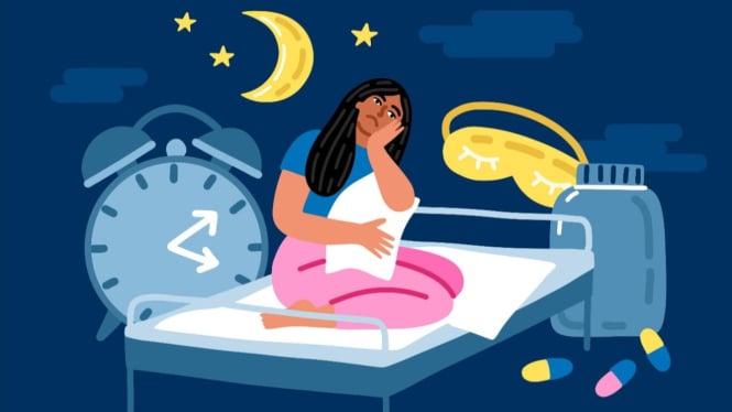 Ilustrasi orang terkena insomnia