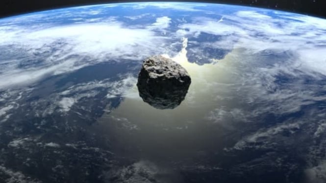 Ilustrasi Asteroid Menabrak Bumi