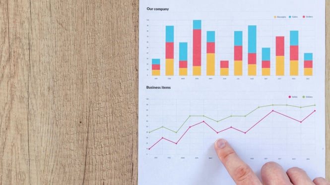 Ilustrasi data penjualan meningkat