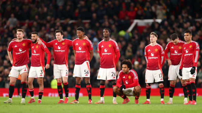 Skuad Manchester United saat melawan Fulham di Piala FA