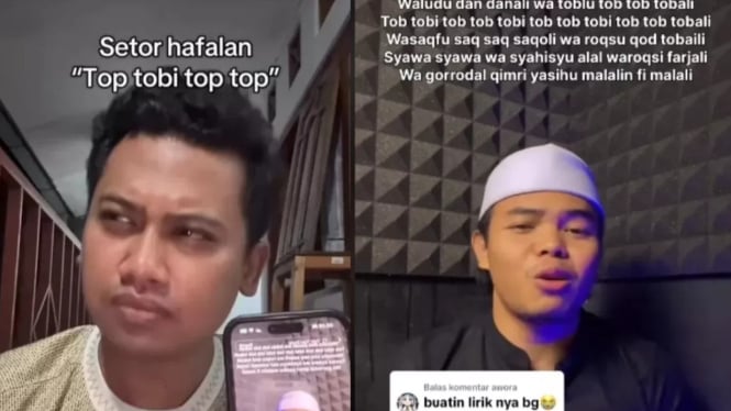 Lirik lagu Tob Tobi Tob yang sedang viral di TikTok