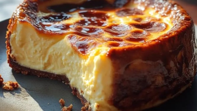 Baque burnt cheesecake menggugah selera, creamy banget