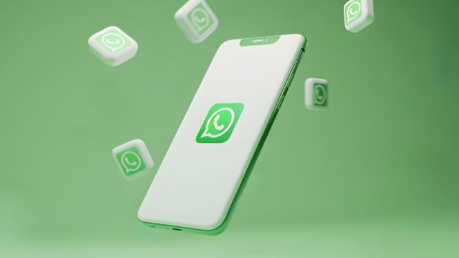 Ilustrasi aplikasi Whatsapp pada smartphone