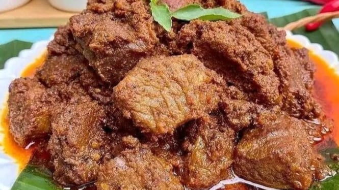 Ilustrasi rendang daging yang menggugah selera