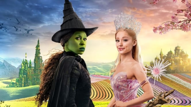 Potret Ariana Grande dan Cynthia Erivo dalam film Wicked