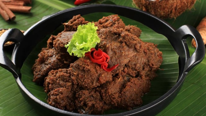 Ilustrasi rendang, makanan nusantara