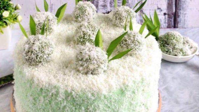 Ilustrasi Cake Klepon yang modern dengan citarasa tradisional