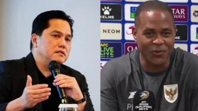 Potret Erick Thohir dan Patrick Kluivert