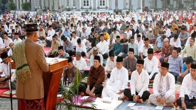 Ilustrasi Khutbah setelah pelaksanaan sholat idul fitri