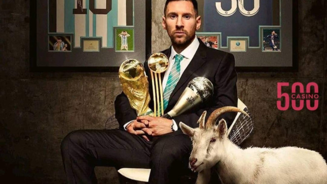 Lionel Messi dengan raihan trofinya