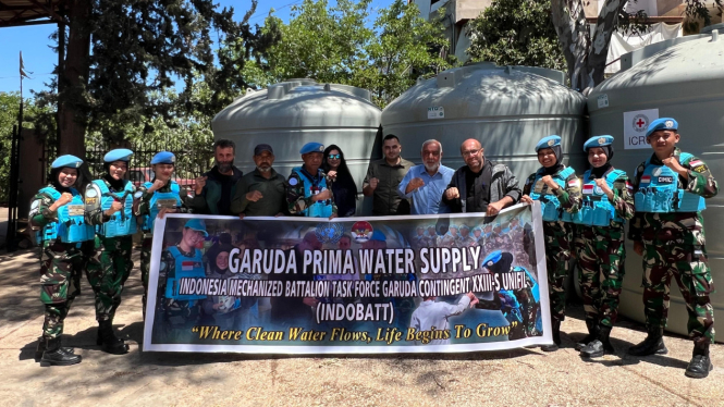 Kegiatan Garuda Prima Water Donations, oleh Satgas Indobatt XXIII-S