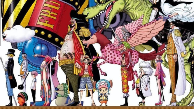 Ilustrasi postur tubuh karakter One Piece