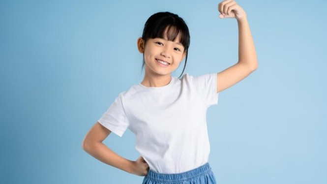 Ilustrasi anak yang kuat dan tidak cengeng