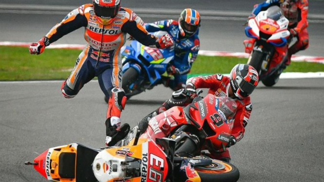 Ilustrasi kecelakaan balap MotoGP 2019