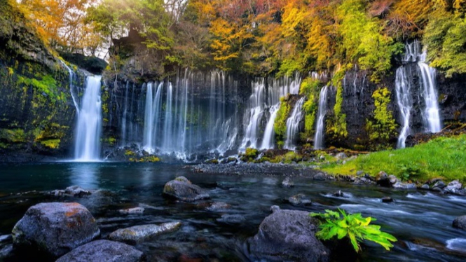 ilustrasi keindahan wisata alam curug