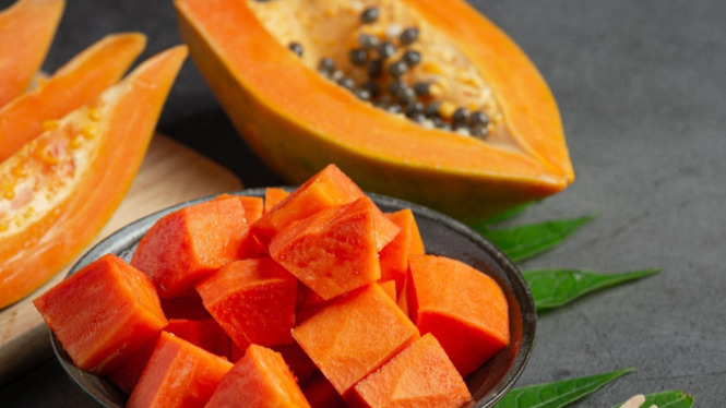 Buah papaya yang manis dan siap untuk disantap