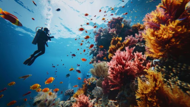 Ilustrasi aktivitas skuba diving