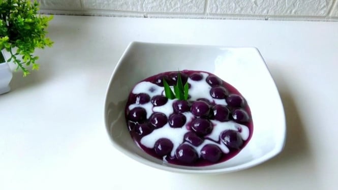 Resep bubur candil ubi ungu