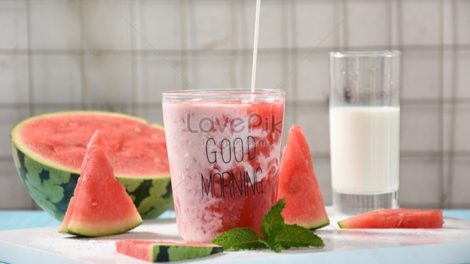 Jus semangka susu, minuman segar dan sehat ala rumahan